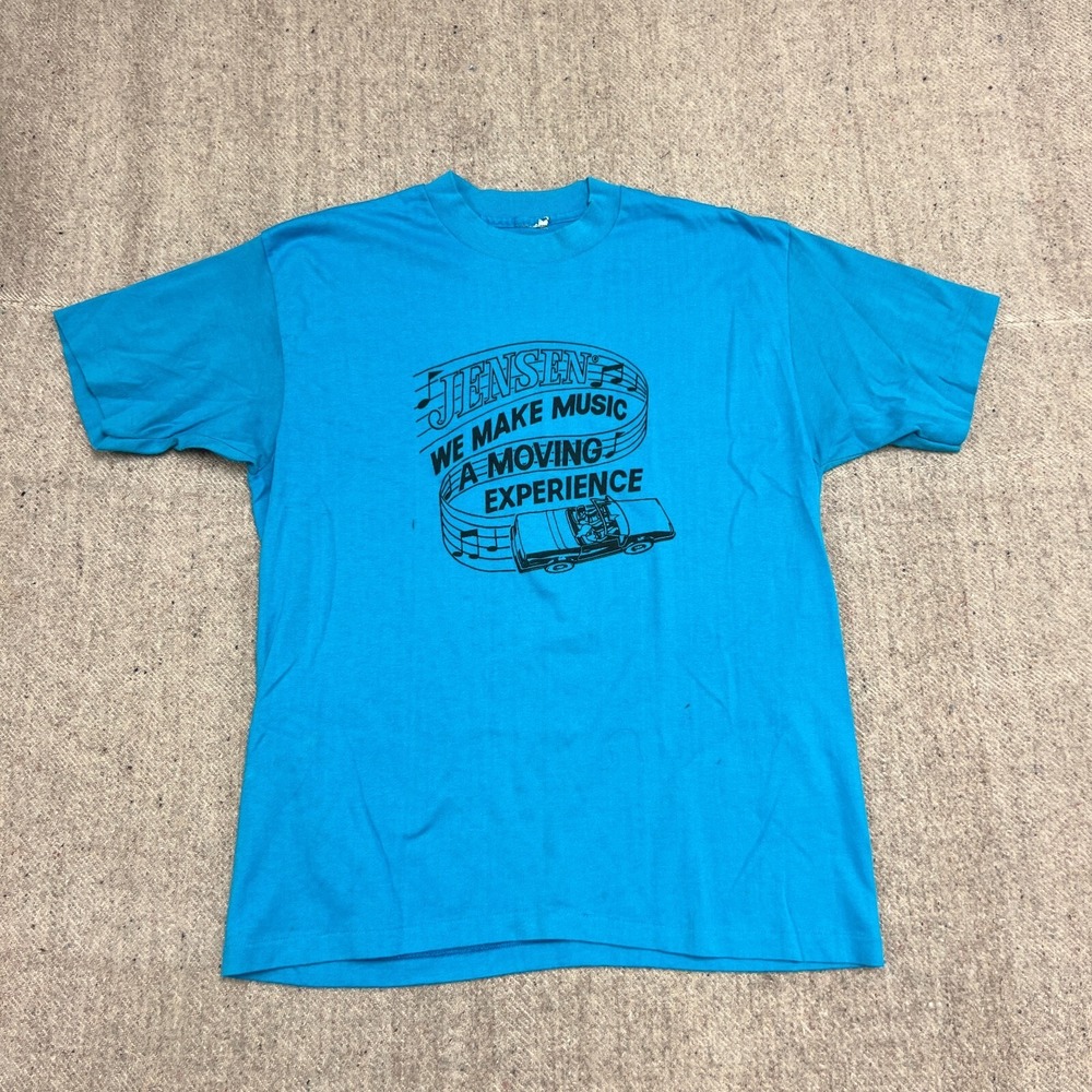 Vintage Jensen Moving Shirt Mens Medium‎ Blue 1980s Classic